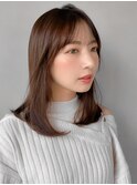 外ハネボブうる艶髪ナチュラルカール薄めバングこなれヘア