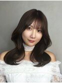ミニウルフレイヤーカット顔周り前髪韓国ミディアムロング/銀座