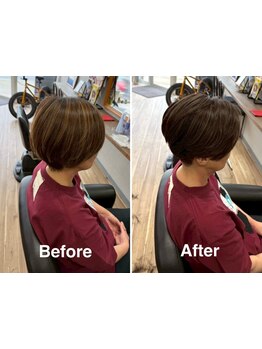 顔回りと首元の美しいシルエットを作り、若々しい印象に仕上げます【観音寺/三豊/豊浜/ショート/ボブ】