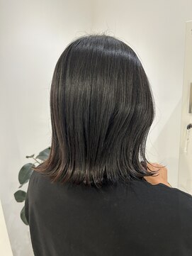 グラムヘアー(GLAM HAIR) 黒髪×外はねボブ