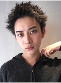 刈り上げアップバングスパイキーショートパーマスパイラルパーマ