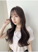 10,20代☆ロングヘア/シースルー/ぱっつん前髪/ショコラブラウン