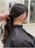 ツーブロックロングポニーテール刈り上げ女子