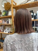 プランタン(Printemps)&nbsp;20代30代大人可愛いココアブラウン×切りっぱなしストレートロブ