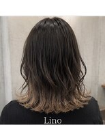 髪質改善Lino hair/縮毛矯正/白髪ぼかし/ハイライト/メンズカット【リノヘア】 イヤリングカラー×裾カラー/くびれレイヤーボブ/コントラスト2