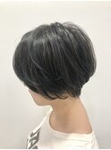 ハイライトグレージュショートボブ