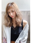 ミルクティーベージュゆる巻き【56hair 戸越銀座】