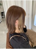 20代30代大人可愛いベージュインナカラー外ハネボブ