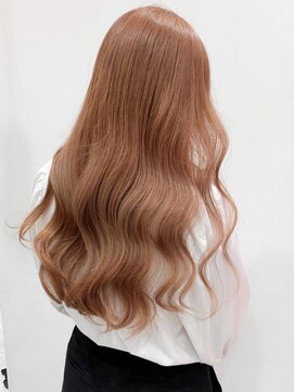 ランテルディ 渋谷(LANTERDIT) オレンジベージュ　くびれヘア　ハイトーン　Wカラー　ブリーチ