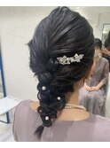 編み込みヘアセット