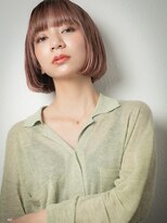 カバーヘア イヴ 戸頭店(COVER HAIR EVE)&nbsp;ぱっつん前髪美髪ピンクベージュマチルダボブ204t戸頭20代30代