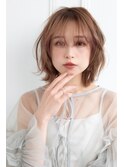 小顔外ハネミディアムアッシュ20代30代40代くびれミディ韓国ヘア