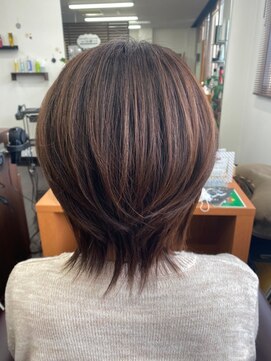 ファイン 美容室 深川店(FINE) 大人可愛いひし形レイヤーカットモカベージュ