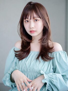 アイティーバイアルバム 藤沢店(IT by ALBUM) オリーブカラーくすみベージュウルフレイヤーロング_F0143