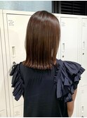 切りっぱなしボブ/グレージュカラー/透明感カラー