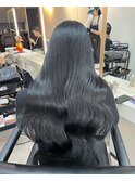 縮毛矯正.レイヤーカット.ブルーブラック.髪質改善. ヘアカラー