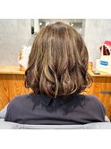 50-60代の大人雰囲気ハイライトボブ♪
