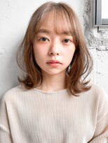 アグノス 青山(Agnos) ◎ミニウルフホワイトグレージュデジタルパーマチェリーブラウン
