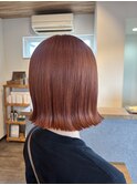 アプリコットオレンジ＊外ハネ丸みぷつっとボブ＊20代30代