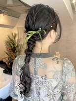 サンルーム(SUN room) ゆるふわ編みおろしリボンパール美髪暗髪大人可愛い