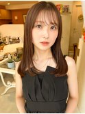 【WHOLE】オレンジベージュ×サラツヤストレート