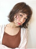 ふんわりウェーブの愛されボブ