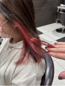 グロー(glow) インナーカラー/レッド/暖色系/チェリーレッド/イヤリングカラー