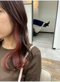 大人かわいいくびれミディラベンダーインナーカラー