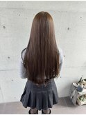 スーパーロング透明感アッシュベージュ艶感20代30代美シルエット