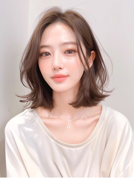 ラベストクズハ(LOVEST KUZUHA) ミディアムレイヤー/まろみアッシュベージュ/韓国風