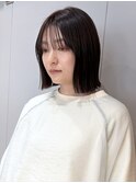 20代30代40代大人ボブ韓国風外ハネボブシースルーバング小顔