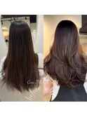 ショコラブラウン&レイヤーカット《★福岡透明感カラー★》