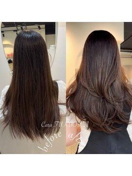 カラ フクオカ 天神(Cara FUKUOKA) ショコラブラウン&レイヤーカット《★福岡透明感カラー★》