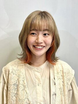 クロト(Clotho) インナーカラー×アプリコットオレンジ/ブリーチカラー