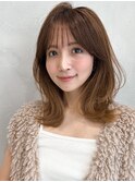 似合わせカット艶感斜めバングフェイスフレーミングモテ髪