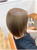 ミルクティーベージュ×ボブ【松山美容室】