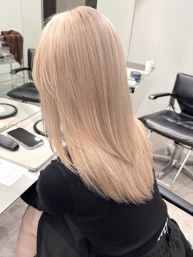 サンクプロジェクト(cinq PROJECT) 原宿韓国顔周りレイヤーミルクティーベージュホワイトブロンド