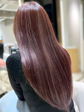 メイキー 本厚木(MA-IKI) 酸性ストレートハイライト白髪ぼかしロング艶髪/メイキー本厚木