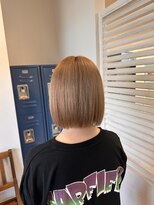 フレリス(FreRis)&nbsp;ボブ×ミルクティーベージュ【守谷  美容室 ケアブリーチ】