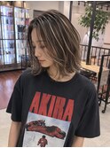 ハイライトレイヤーカットダークパープル夏ミルクブラウン21