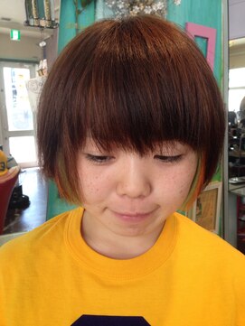 ピエスデシュブー(piece des cheveux) ビビットグリーン&オレンジ