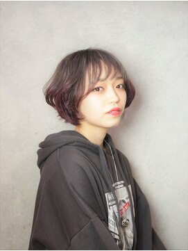 コマ(coma) 【coma中野】ピンクtoアッシュボブ 丸みショート
