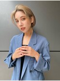 海外ヘア カーテンバング ベージュボブ フェイスレイヤー t1117
