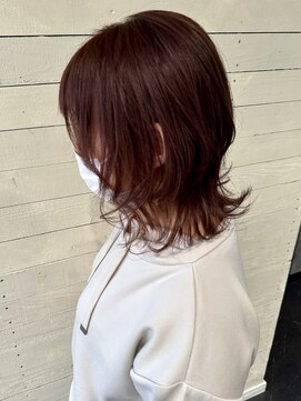 ルノン フィージュ(LUNON fieju) 鎖骨下外ハネレイヤーボブ/軽めボブ/ピンクカラー