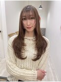韓国ヘアー顔周りレイヤーおくれ毛ミディアム前髪長岡/新潟/宮関