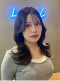 ワイドバングイメチェン美髪外ハネボブ+レイヤーカット韓国/横浜