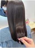 髪質改善カラー　バイカルテ　シアーグレージュ　レイヤーカット