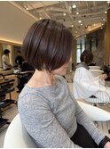 表参道髪質改善カラーウルフショートカットベージュアッシュ40代