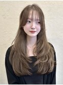 韓国風/レイヤー/小顔/前髪カット/髪質改善/グレージュ/透明感