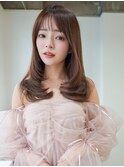 ANGELICA くすみベージュ レイヤーカット シースルーバング
